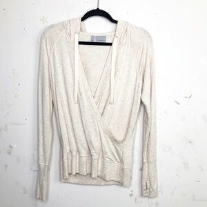 ATHLETA oatmeal wrapped hooded top